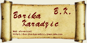 Borika Karadžić vizit kartica